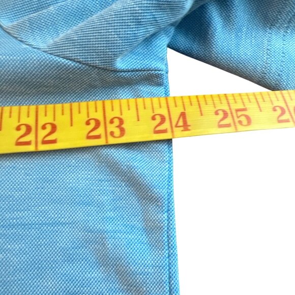 Travis Mathew XL Light Blue Polo Shirt Stripe Pocket Soft Pima Cotton Blend - Picture 3 of 7